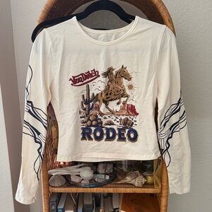 Von Dutch Cream Rodeo Graphic Long Sleeve Tee